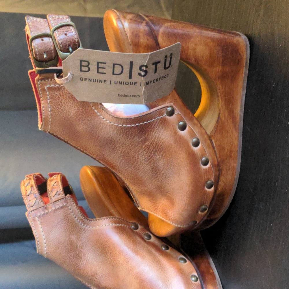 SOLD - NEW BedStu Imelda Tan Rustic Cutout Platform Wedge Sandals sz 7 Boho - Picture 6 of 12